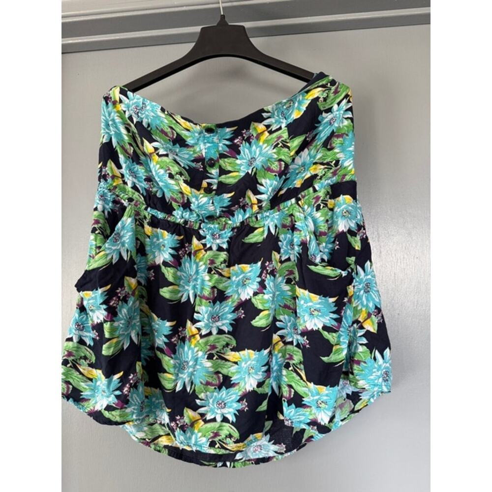 Torrid Women's Floral Strapless Pullover Top Smocked sz 4X Pockets Cottagecore